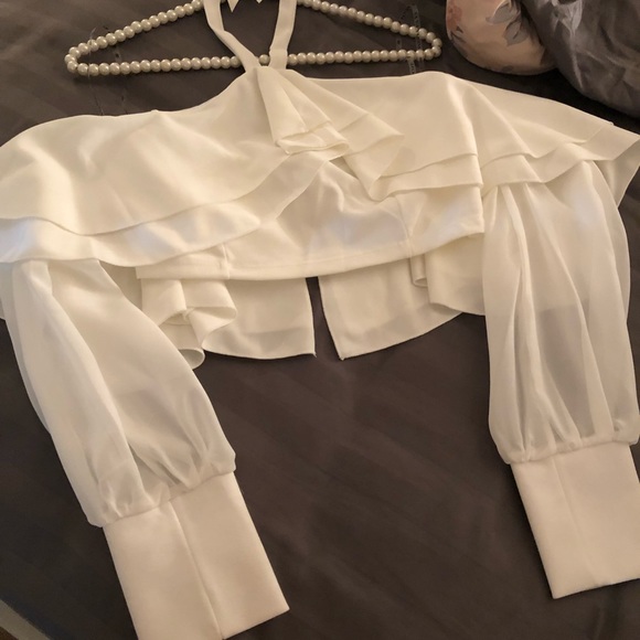 2-PC Ruffle Off Shoulder Halter Set - Picture 5 of 6